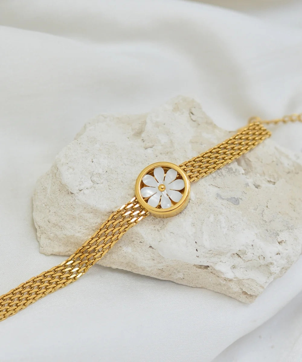 Quaint Flora Gold Bracelet - Salty Accessories