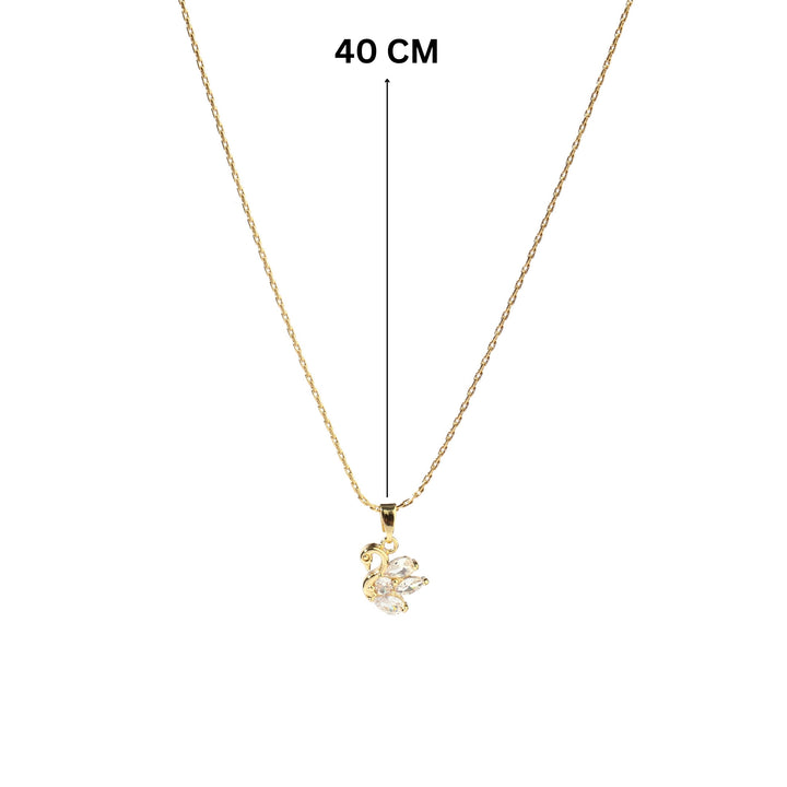 Studded Gold Swan Necklace