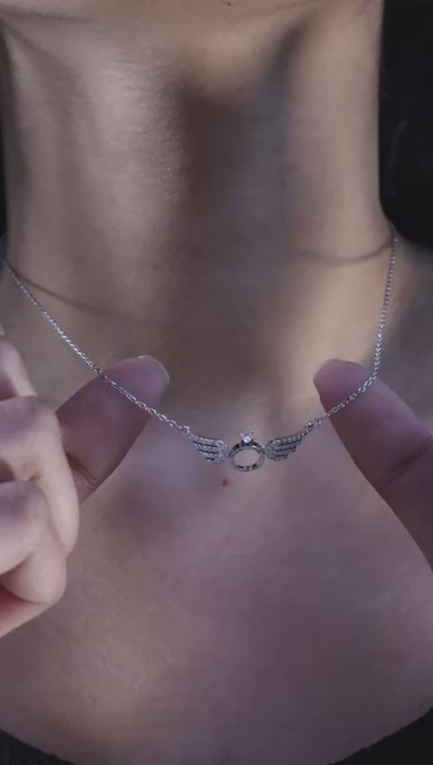 Angel Wings Necklace - Silver - Salty Accessories