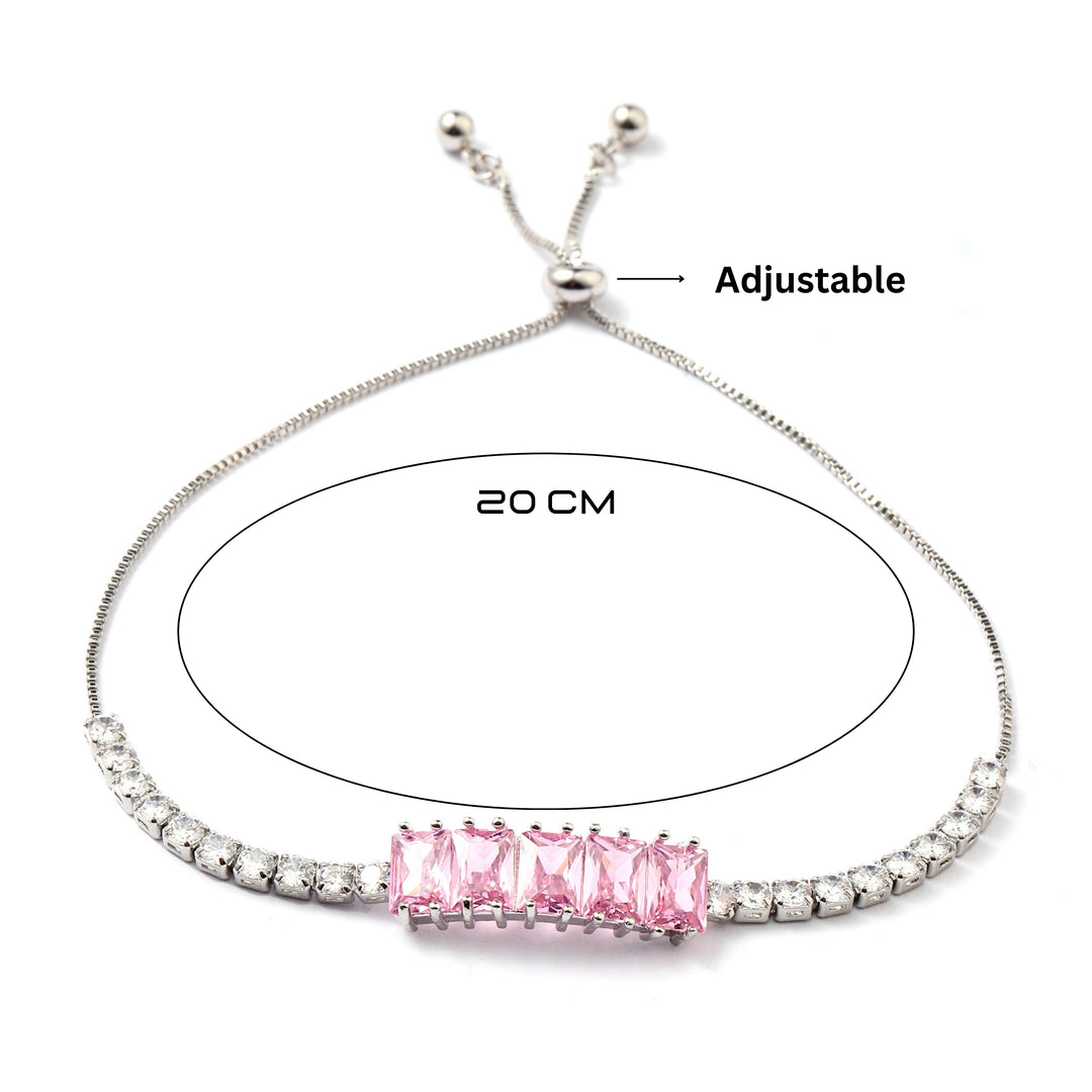 Kalea Pink Crystal Tennis Bracelet - Salty Accessories