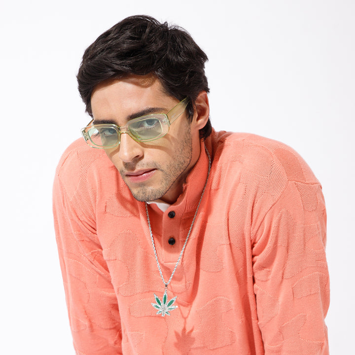 High Voltage Green Chain and Sunglasses Combo