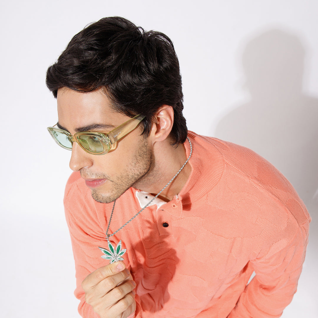 High Voltage Green Chain and Sunglasses Combo