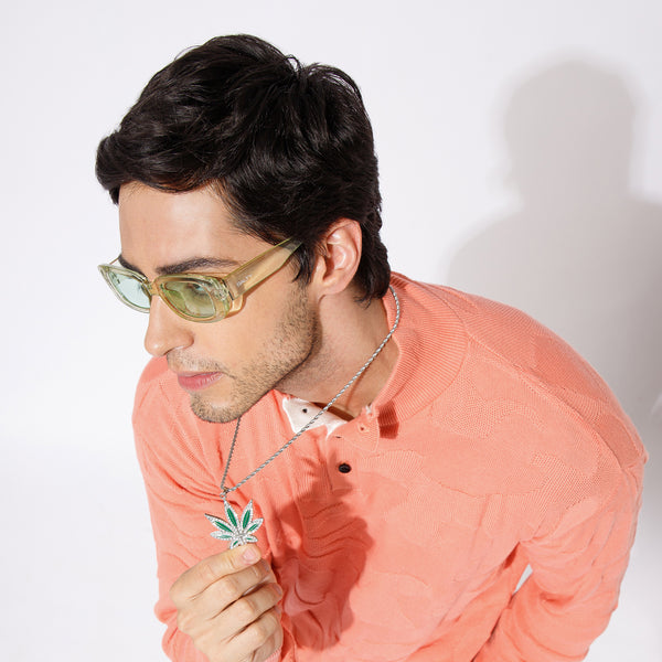 High Voltage Green Chain and Sunglasses Combo