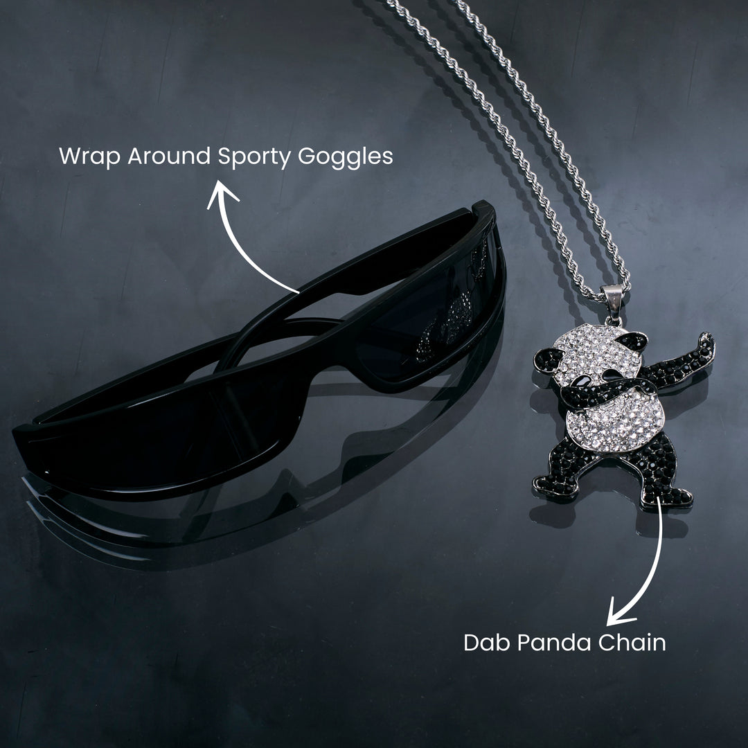 Savage Panda Chain and Sunglasses Set