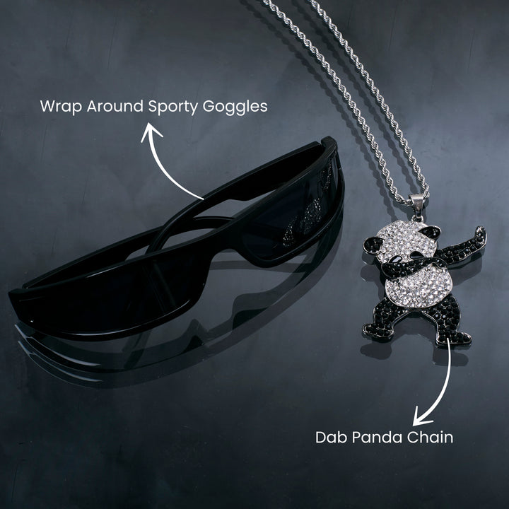 Savage Panda Chain and Sunglasses Set