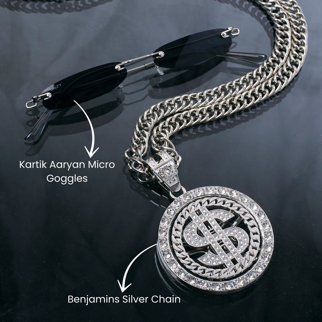 The dollar sign Chain and Micro Sunglasses  Combo