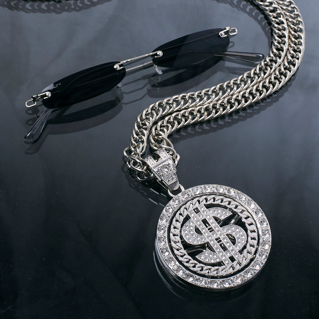 The dollar sign Chain and Micro Sunglasses  Combo