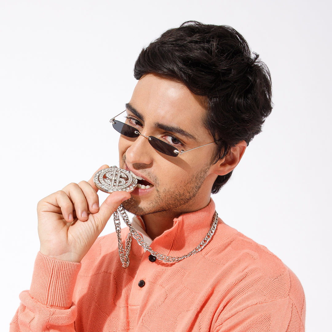 The dollar sign Chain and Micro Sunglasses  Combo