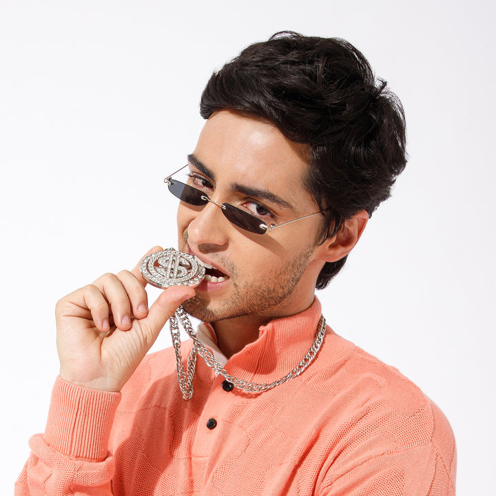 The dollar sign Chain and Micro Sunglasses  Combo