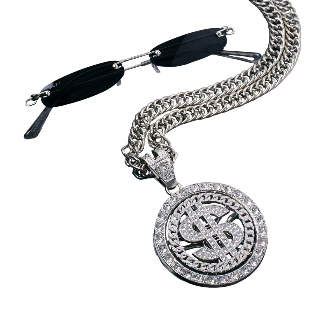 The dollar sign Chain and Micro Sunglasses  Combo