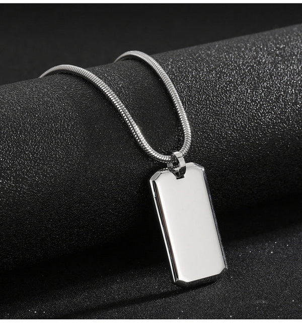 Stylish Steel Dog-Tag Chain