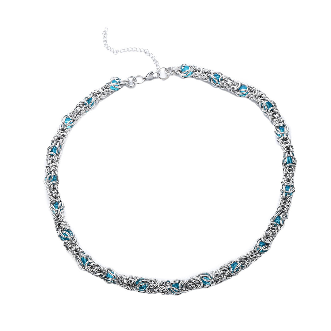 Lantern Weave Necklace- Blue