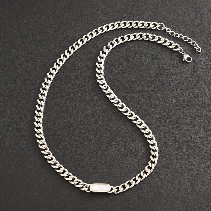 Titan ID Cuban Chain Necklace - White