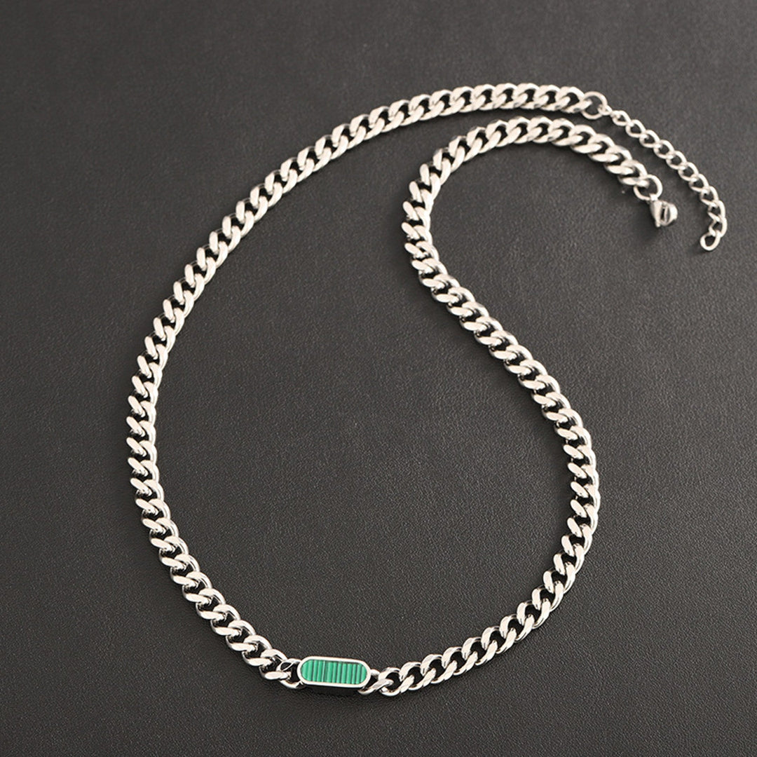 Titan ID Cuban Chain Necklace - Green | Salty