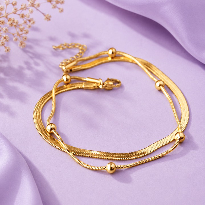 Golden Orbit Anklet | Salty