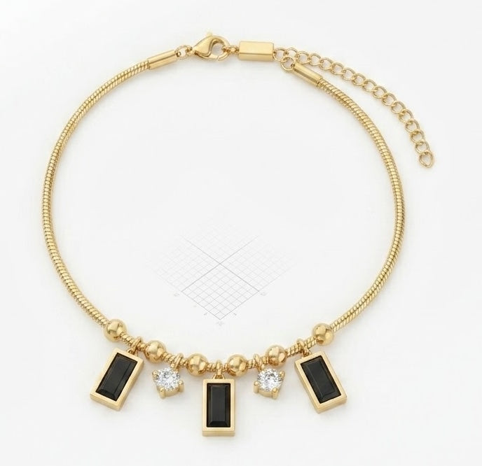 Midnight Charm Gold Anklet