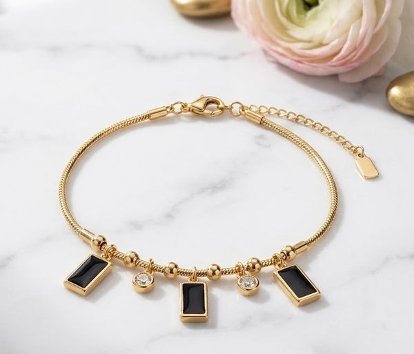 Midnight Charm Gold Anklet