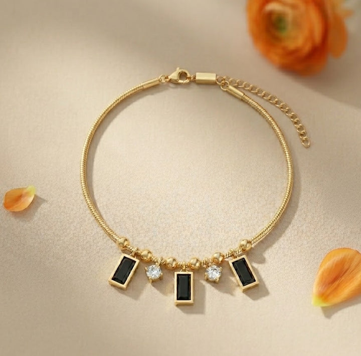 Midnight Charm Gold Anklet