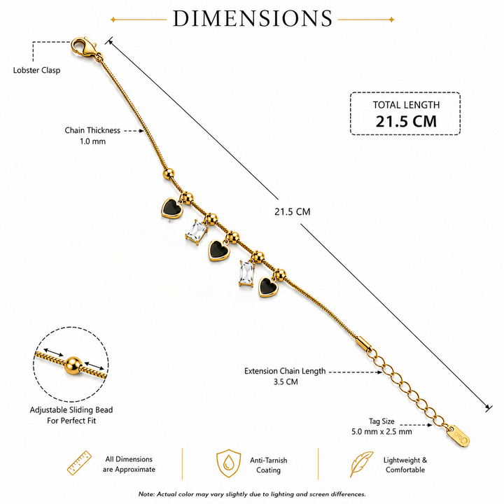 Golden Charm Cascade Anklet
