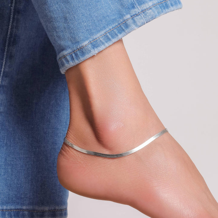 Silver Snake Chain Anklet