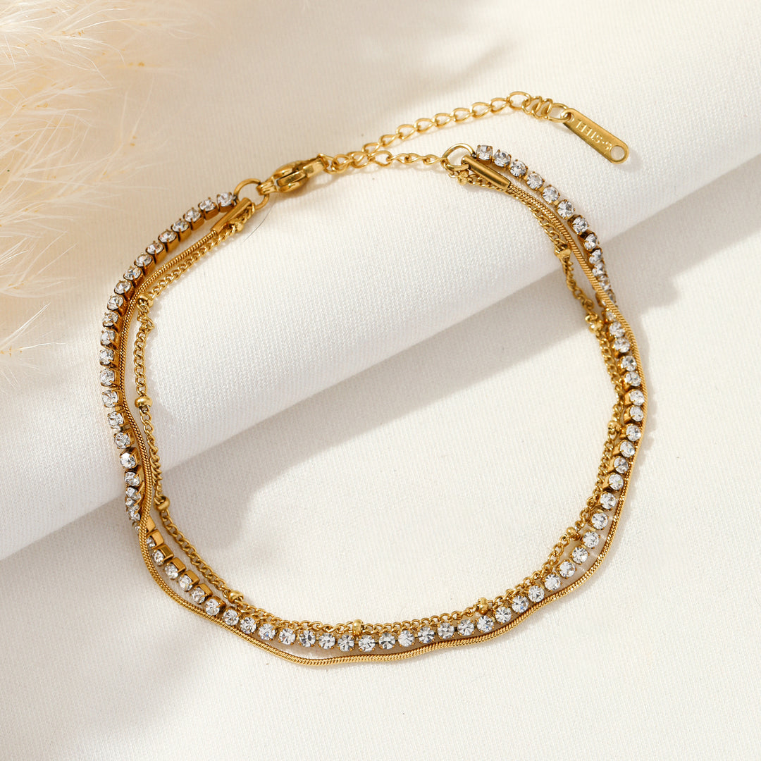 Elara Minimal Layered Anklet