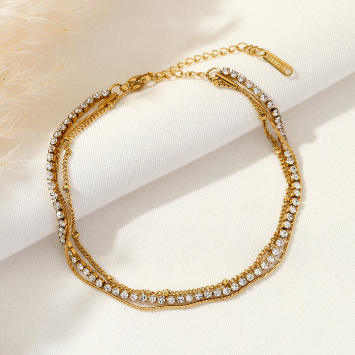 Elara Minimal Layered Anklet