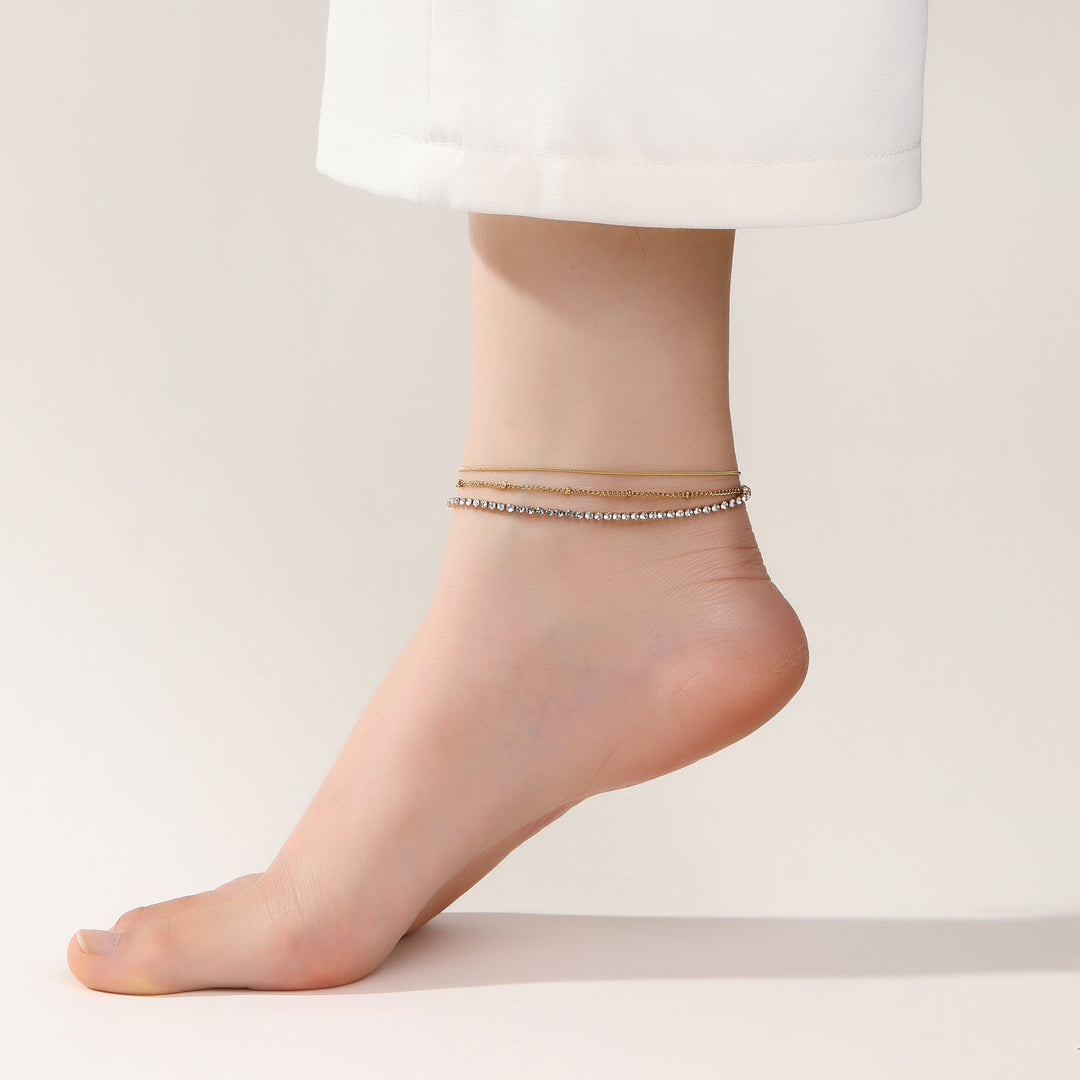 Elara Minimal Layered Anklet