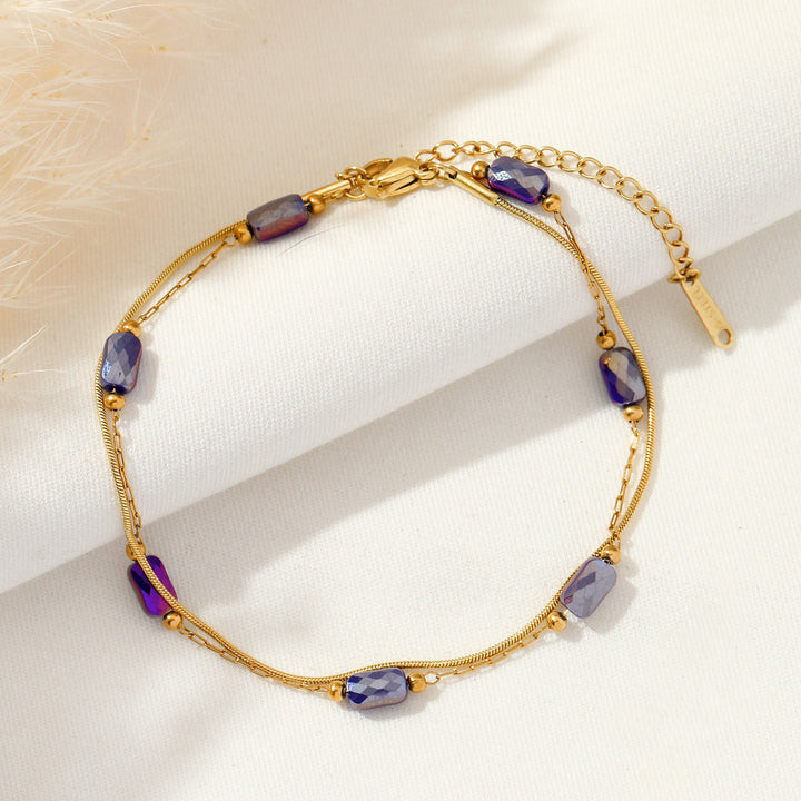 Dark Blue spaced Dot Anklet