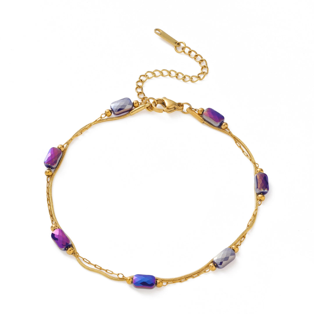 Dark Blue spaced Dot Anklet