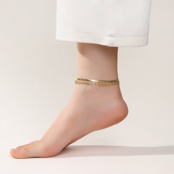 Crystal Loop Fine Anklet