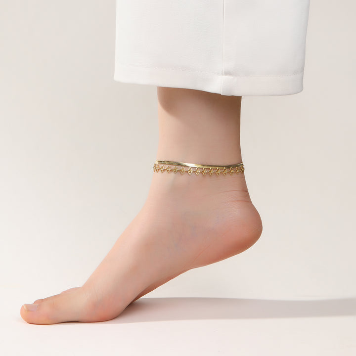 Crystal Loop Fine Anklet