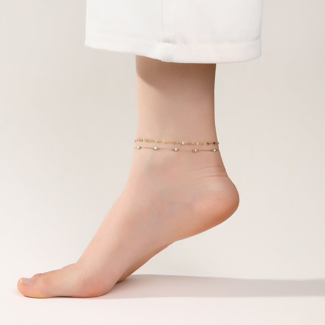 Golden Dot spaced Anklet