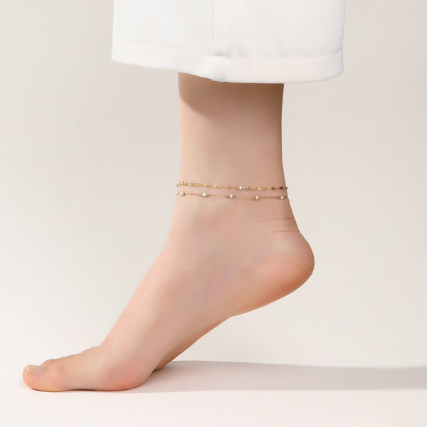 Golden Dot spaced Anklet