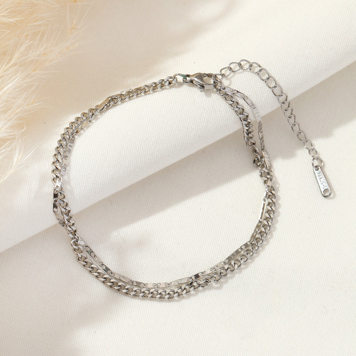 Silver Whisper Minimal Anklet