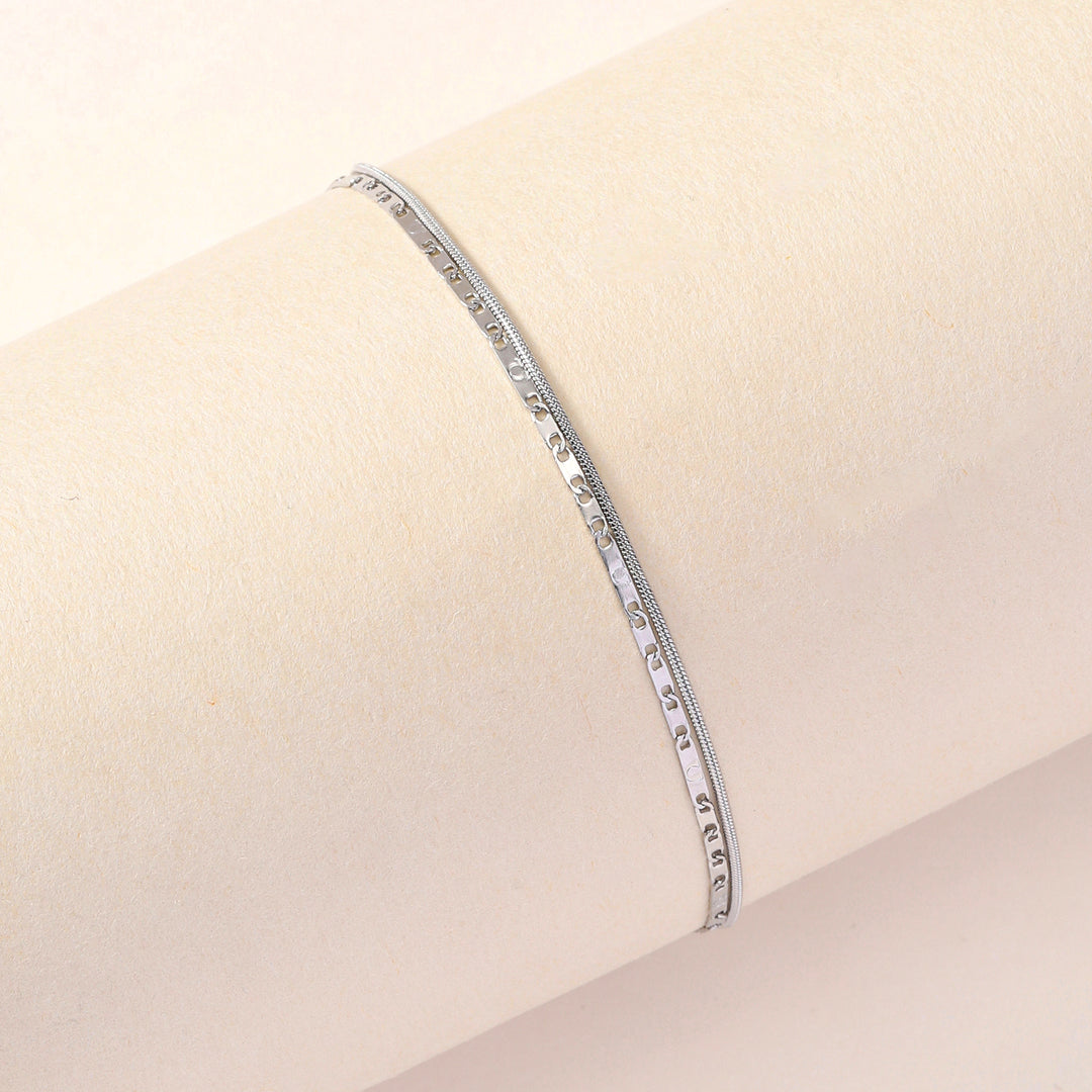 Silver Pin Tiny Spaced Anklet