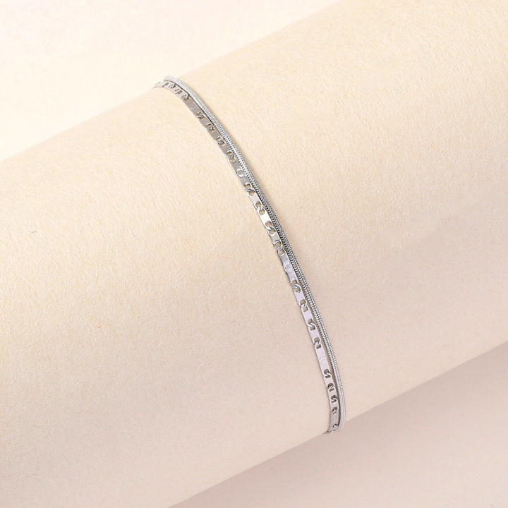Silver Pin Tiny Spaced Anklet