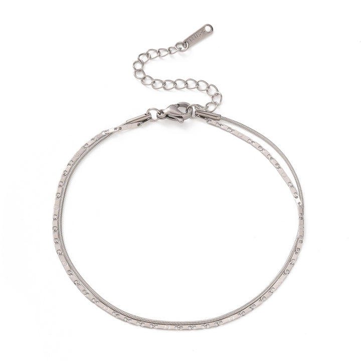 Silver Pin Tiny Spaced Anklet