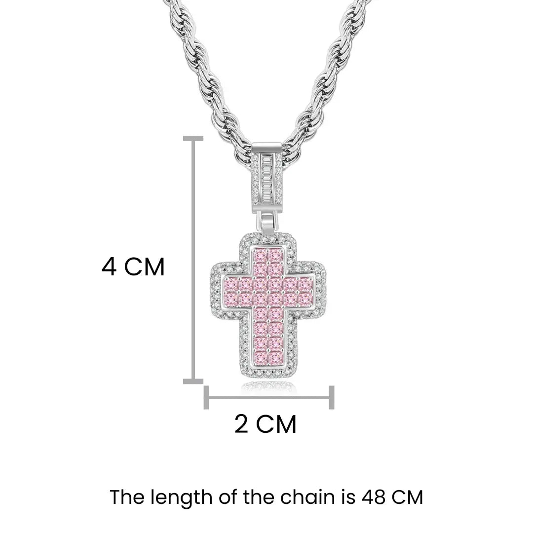 Aesthetic Pink Cross Pendant | Salty