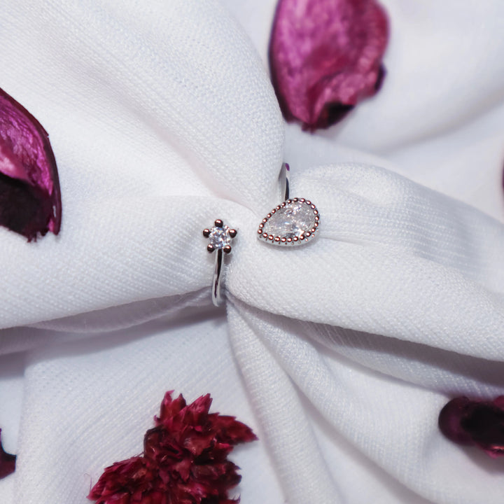 Almond Diamond Ring - Silver - Salty Accessories