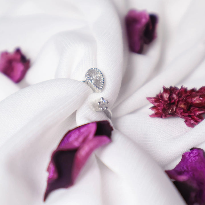 Almond Diamond Ring - Silver - Salty Accessories