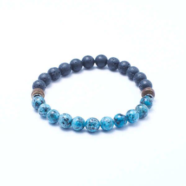 Alpha Aquamarine Beaded Bracelet
