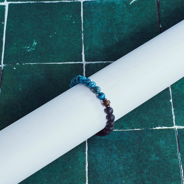 Alpha Aquamarine Beaded Bracelet