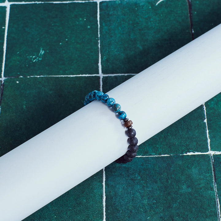 Alpha Aquamarine Beaded Bracelet - Salty Accessories