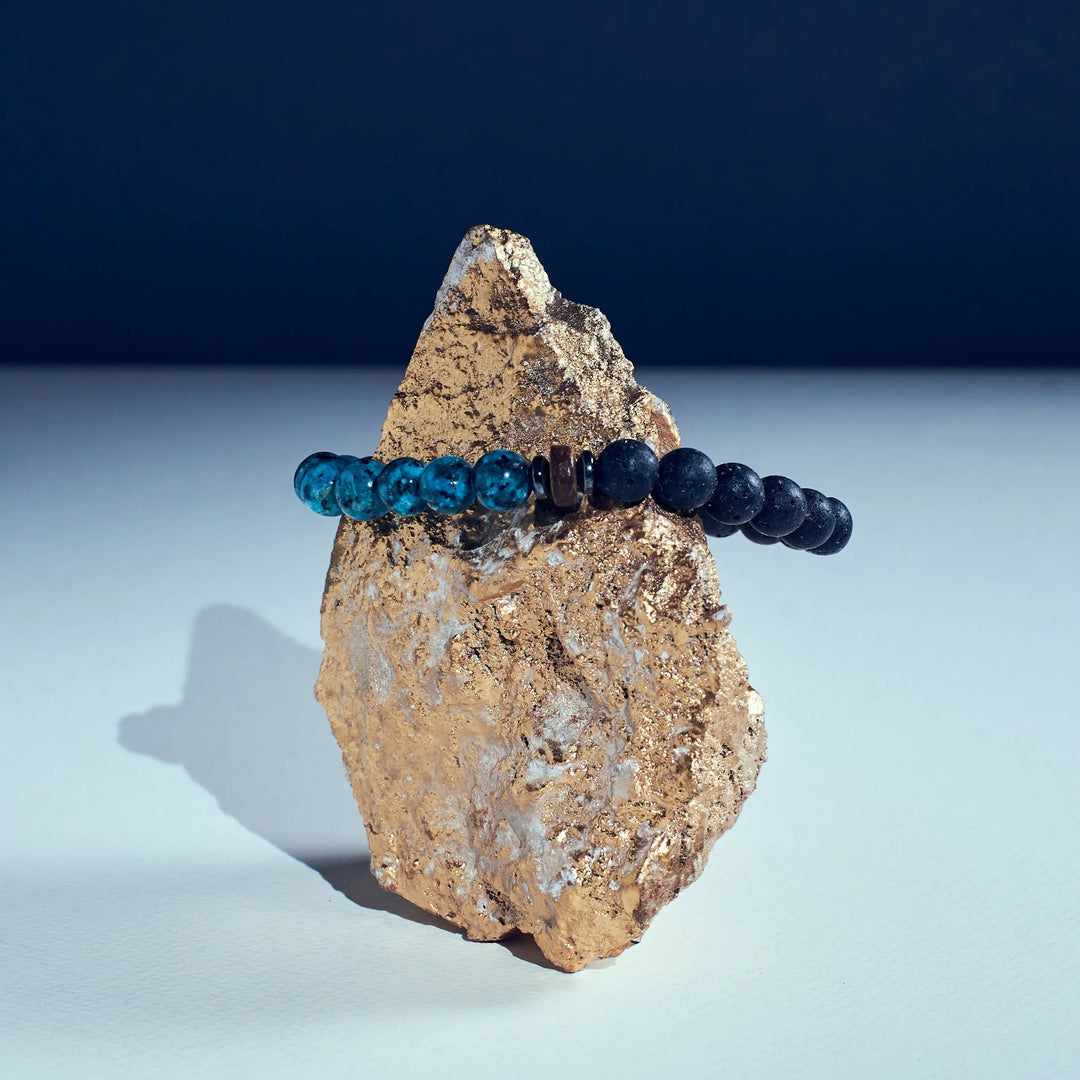Alpha Aquamarine Beaded Bracelet - Salty Accessories