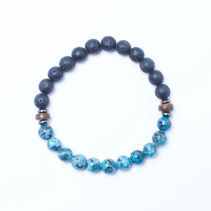 Alpha Aquamarine Beaded Bracelet - Salty Accessories