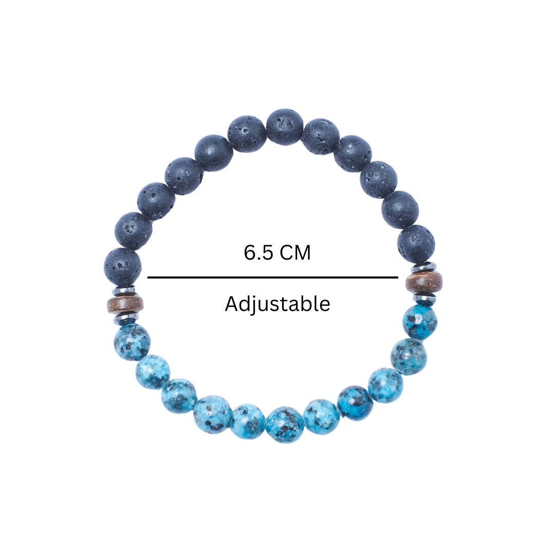 Alpha Aquamarine Beaded Bracelet - Salty Accessories