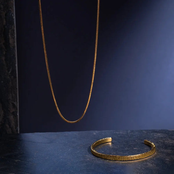 Alpha Blaze Mens Chain & Bracelet Combo