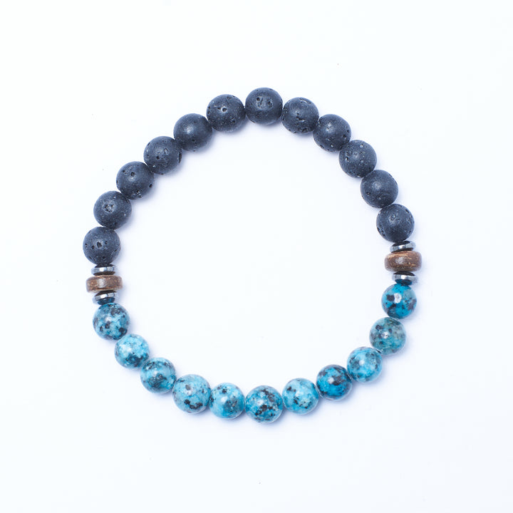 Alpha Aquamarine Beaded Bracelet | Salty