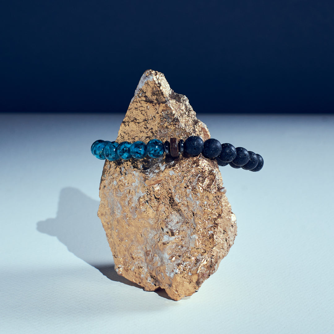 Alpha Aquamarine Beaded Bracelet | Salty