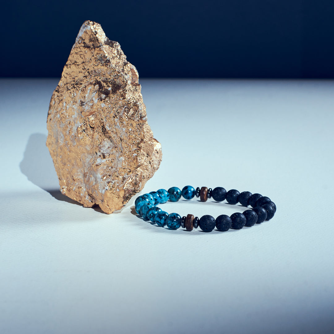 Alpha Aquamarine Beaded Bracelet | Salty